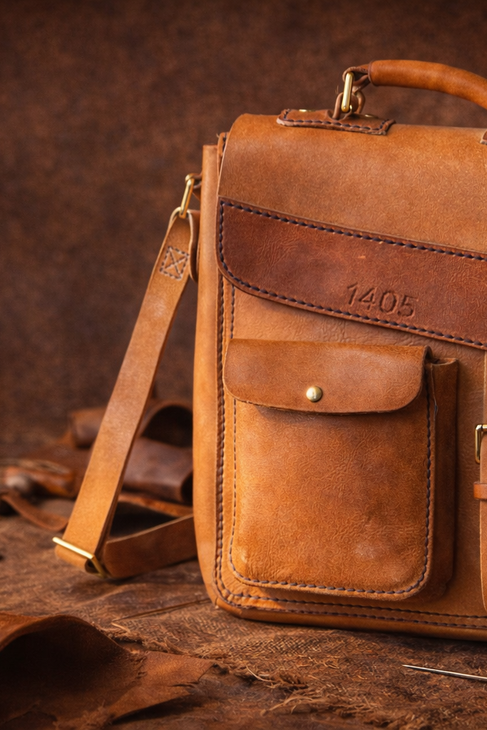 1405 Leather backpack handmade